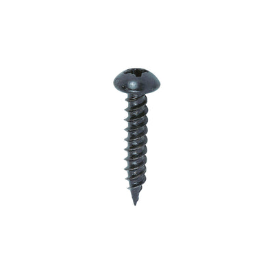 TIMco Twin-Threaded Round Head Black Woodscrews - 10 x 1 - 200 Pieces