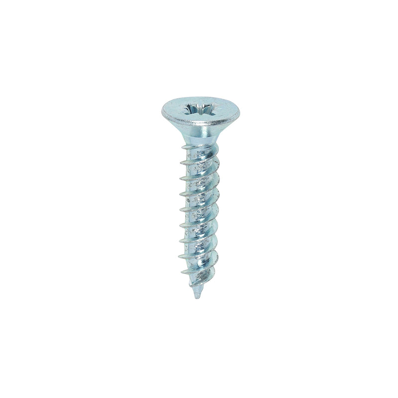 TIMco Twin-Threaded Countersunk Silver Woodscrews - 10 x 1 - 200 Pieces