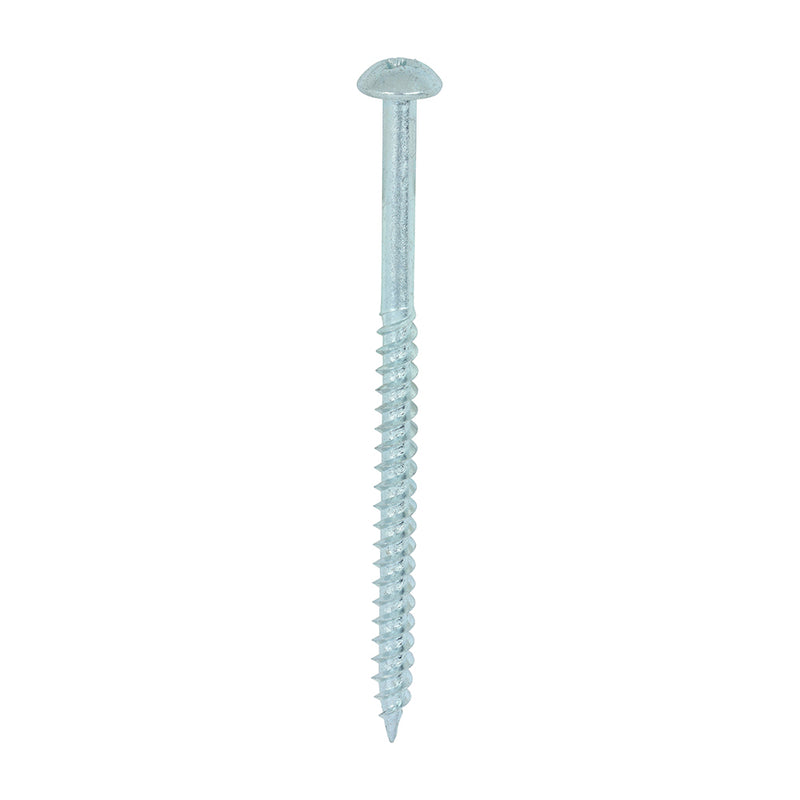 TIMco Twin-Threaded Round Head Silver Woodscrews - 10 x 3 - 200 Pieces