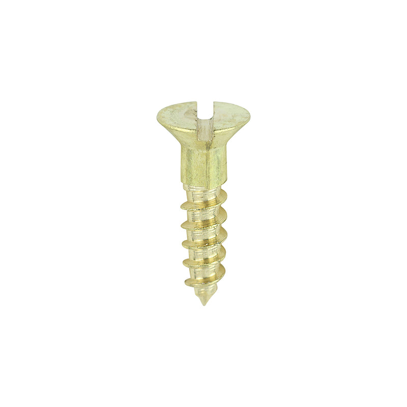 TIMco Solid Brass Countersunk Woodscrews - 4 x 1/2 - 200 Pieces