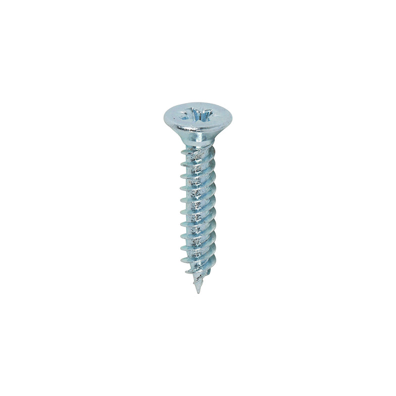 TIMco Twin-Threaded Countersunk Silver Woodscrews - 4 x 5/8 - 200 Pieces