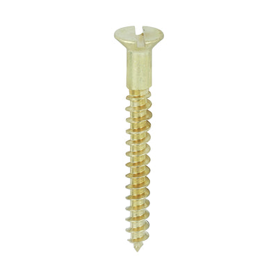 TIMco Solid Brass Countersunk Woodscrews - 8 x 1 1/2 - 200 Pieces