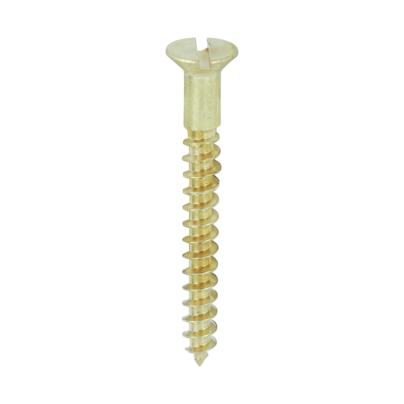 TIMco Solid Brass Countersunk Woodscrews - 8 x 1 1/2 - 200 Pieces