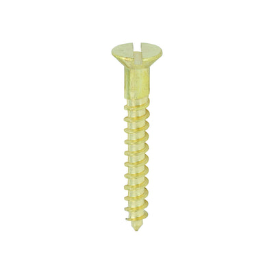 TIMco Solid Brass Countersunk Woodscrews - 8 x 1 1/4 - 200 Pieces