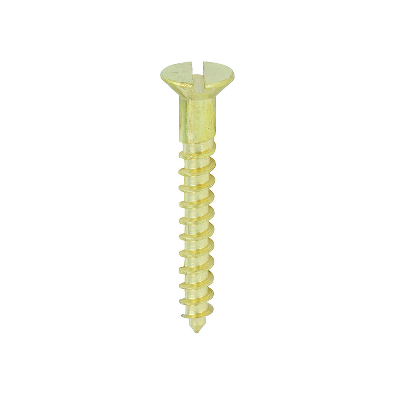 TIMco Solid Brass Countersunk Woodscrews - 8 x 1 1/4 - 200 Pieces
