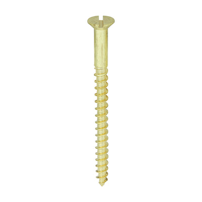 TIMco Solid Brass Countersunk Woodscrews - 10 x 2 1/2 - 100 Pieces