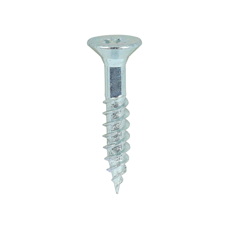 TIMco Twin-Threaded Countersunk Silver Woodscrews - 12 x 1 1/4 - 200 Pieces