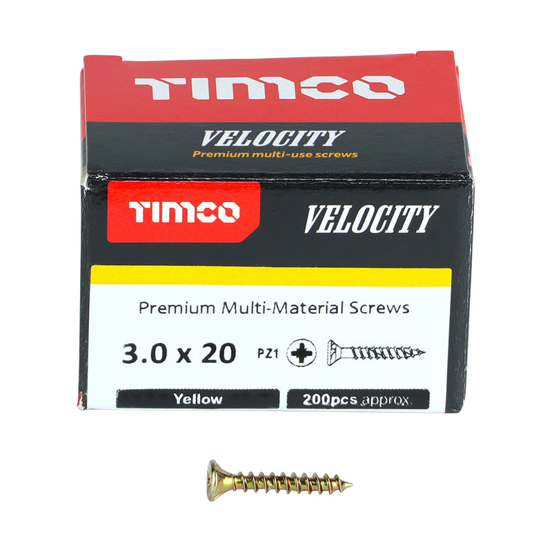 TIMco Velocity Premium Multi-Use Countersunk Gold Woodscrews - 3.5 x 16 - 200 Pieces