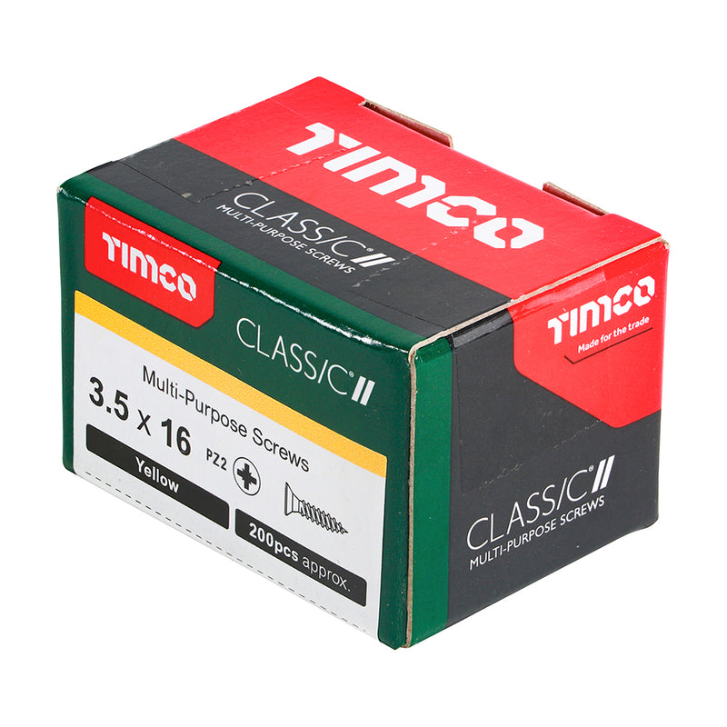 TIMco Classic Multi-Purpose Countersunk Gold Woodscrews - 3.5 x 16 - 200 Pieces