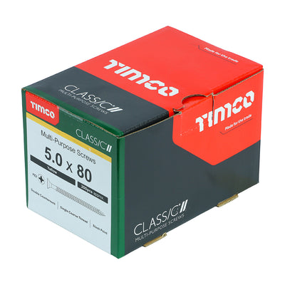 TIMco Classic Multi-Purpose Countersunk Gold Woodscrews - 5.0 x 80 - 200 Pieces