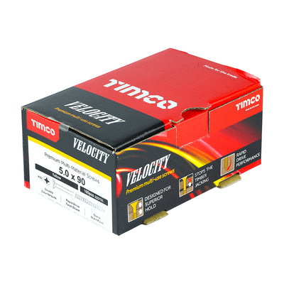 TIMco Velocity Premium Multi-Use Countersunk Gold Woodscrews - 5.0 x 90 - 325 Pieces