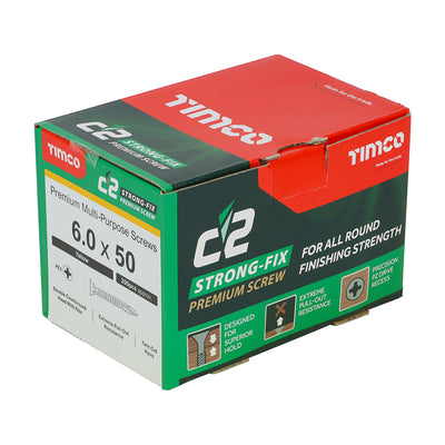 TIMco C2 Strong-Fix Multi-Purpose Premium Countersunk Gold Woodscrews - 6.0 x 100 - 225 Pieces
