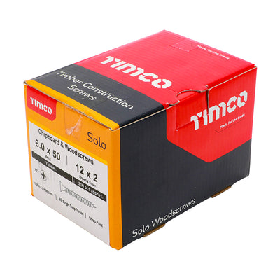 TIMco Solo Countersunk Gold Woodscrews - 6.0 x 50 - 200 Pieces