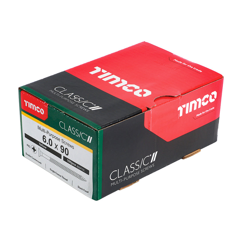 TIMco Classic Multi-Purpose Countersunk Gold Woodscrews - 6.0 x 90 - 100 Pieces