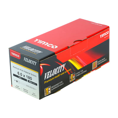 TIMco Velocity Premium Multi-Use Countersunk Gold Woodscrews - 6.0 x 180 - 100 Pieces