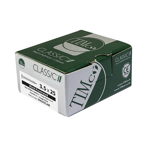TIMco Classic Multi-Purpose Countersunk Black Woodscrews - 4.0 x 30 - 200 Pieces