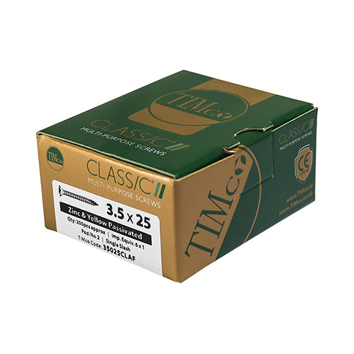 TIMco Classic Multi-Purpose Countersunk Gold Woodscrews - 3.0 x 12 - 200 Pieces