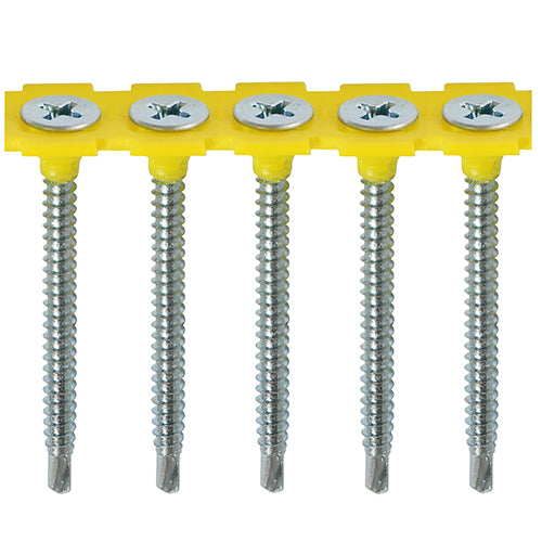 TIMco Collated Drywall Self-Drilling Bugle Head Silver Screws - 3.5 x 45 - 1000 Pieces