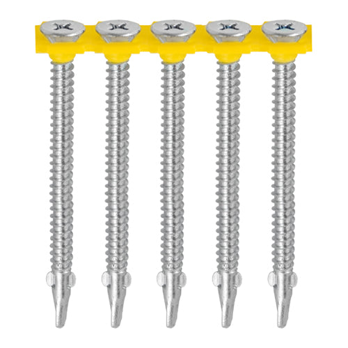 TIMco Collated Self-Drilling Wing-Tip Steel to Timber Light Section Exterior Silver Screws  - 4.8 x 44 - 1000 Pieces