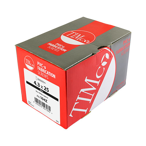 TIMco Window Fabrication Screws Countersunk PH High-Low Thread Slash Point Zinc - 4.3 x 40 - 1000 Pieces