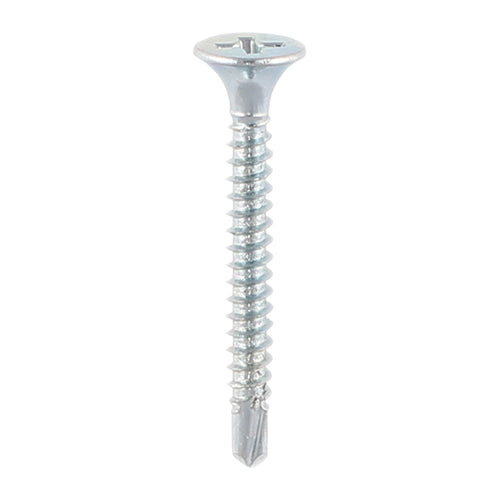 TIMco Drywall Self-Drilling Bugle Head Silver Screws - 3.5 x 25 - 1000 Pieces