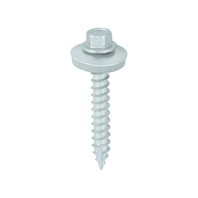 TIMco Slash Point Sheet Metal to Timber Screws Exterior Silver with 19mm  EPDM Washer - 6.3 x 45 - 100 Pieces