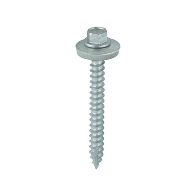 TIMco Slash Point Sheet Metal to Timber Screws Exterior Silver with 19mm EPDM Washer - 6.3 x 60 - 100 Pieces
