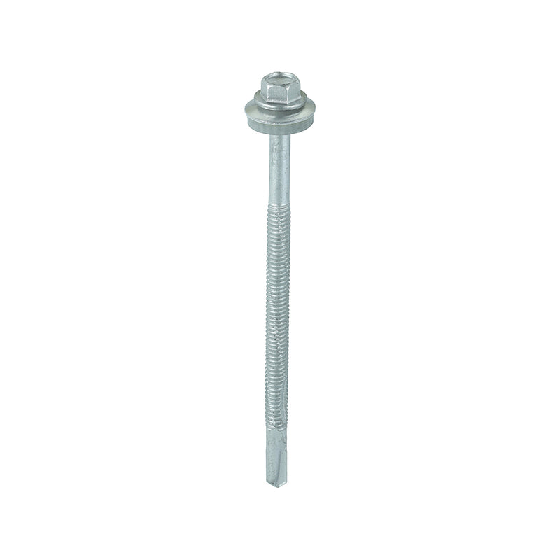 TIMco Self-Drilling Heavy Section Screws Exterior Silver with EPDM Washer - 5.5 x 100 - 100 Pieces