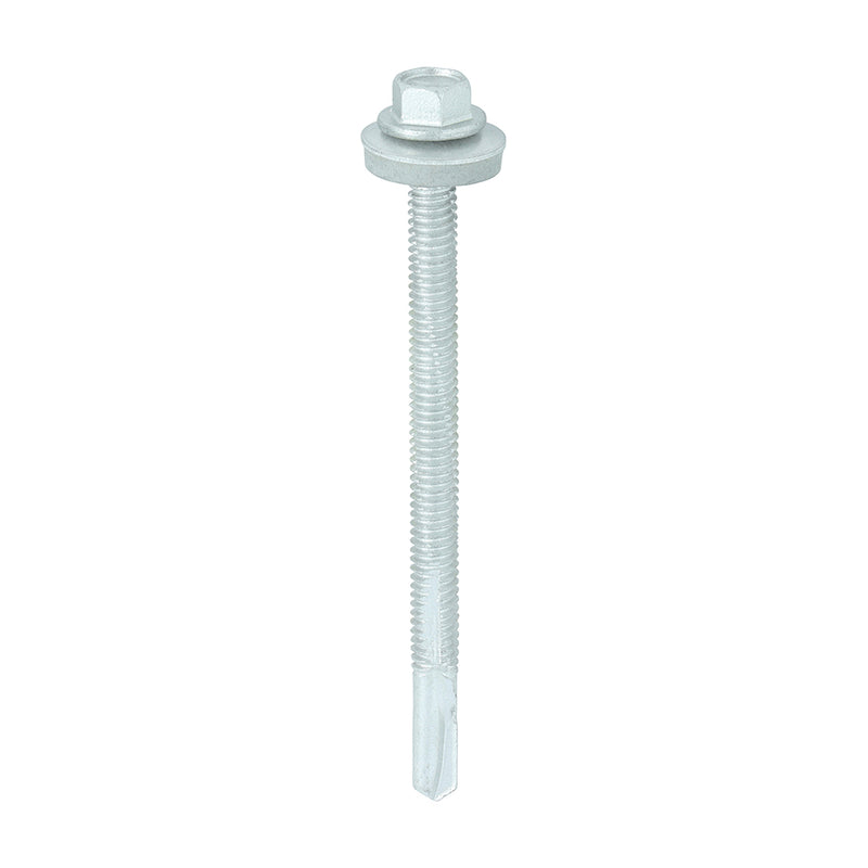 TIMco Self-Drilling Heavy Section Screws Exterior Silver with EPDM Washer - 5.5 x 80 - 100 Pieces