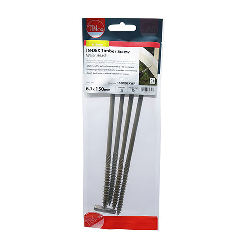 TIMco Wafer Head Exterior Green Timber Screws  - 8.0 x 400 - 25 Pieces