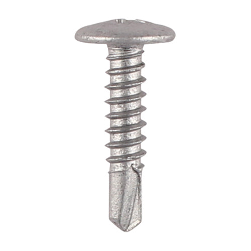 TIMco Self-Drilling Metal Framing Low Profile Wafer Head Exterior Silver Screws - 4.8 x 22 - 200 Pieces