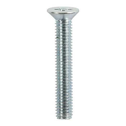 TIMco Machine Countersunk Silver Screws - M4 x 25 - 100 Pieces