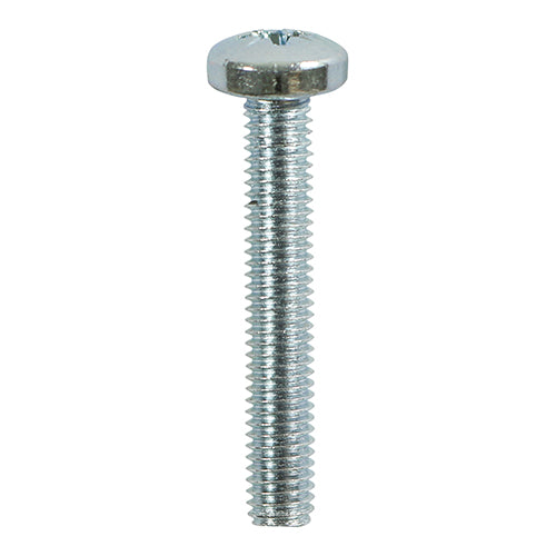 TIMco Machine Pan Head Silver Screws - M5 x 16 - 100 Pieces