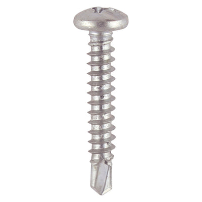 TIMco Window Fabrication Screws Pan PH Self-Tapping Self-Drilling Point Martensitic Stainless Steel & Silver Organic - 4.2 x 19 - 1,000 Pieces