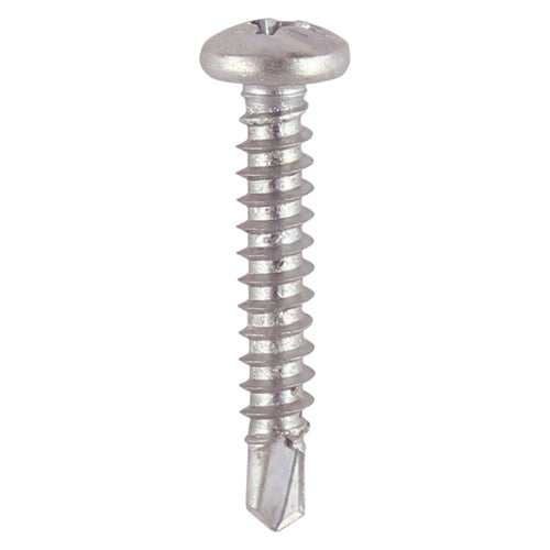 TIMco Window Fabrication Screws Pan PH Self-Tapping Self-Drilling Point Martensitic Stainless Steel & Silver Organic - 4.2 x 19 - 1,000 Pieces