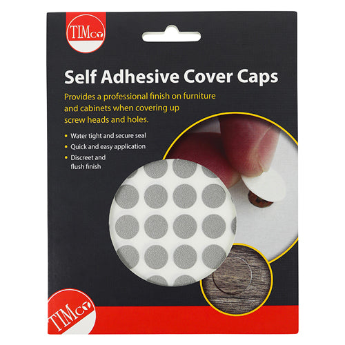 TIMco Self-Adhesive Screw Cover Caps Aluminium - 13mm - 112 Pieces