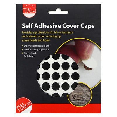 TIMco Self-Adhesive Screw Cover Caps Anthracite Grey - 13mm - 112 Pieces