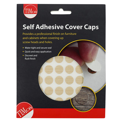 TIMco Self-Adhesive Screw Cover Caps Maple - 13mm - 112 Pieces