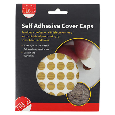 TIMco Self-Adhesive Screw Cover Caps Oak - 13mm - 112 Pieces