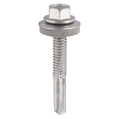 TIMco Self-Drilling Heavy Section Screws Exterior Silver with EPDM Washer - 5.5 x 65 - 100 Pieces