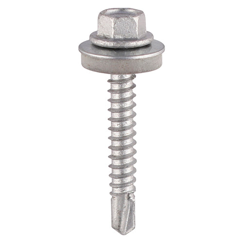 TIMco Self-Drilling Light Section Screws Exterior Silver with EPDM Washer - 5.5 x 100 - 100 Pieces
