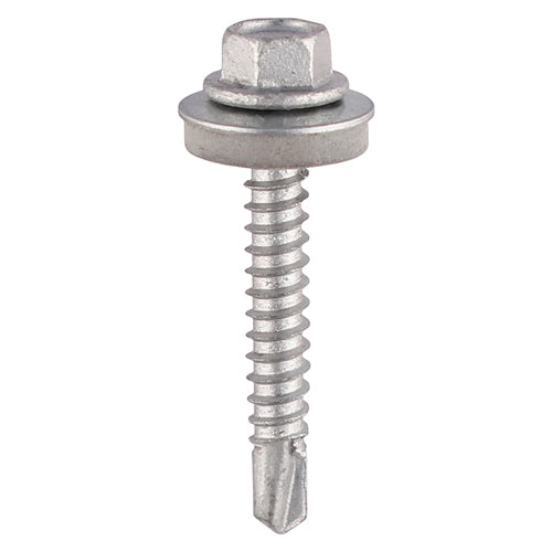 TIMco Self-Drilling Light Section Screws Exterior Silver with EPDM Washer - 5.5 x 38 - 110 Pieces