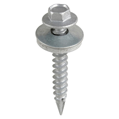 TIMco Slash Point Sheet Metal to Timber Screws Exterior Silver with EPDM Washer - 6.3 x 32 - 100 Pieces