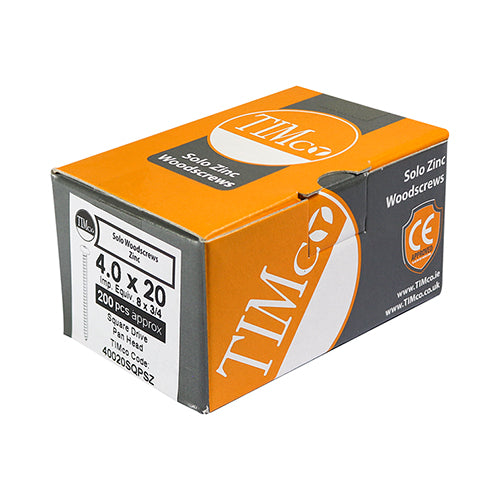 TIMco Solo Pan Head Silver Woodscrews - 4.0 x 25 - 200 Pieces