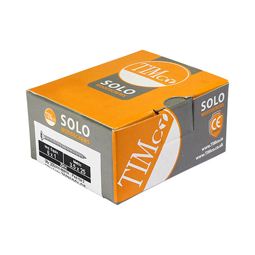 TIMco Solo Countersunk Silver Woodscrews - 3.5 x 15 - 200 Pieces