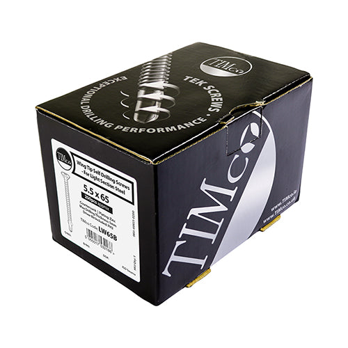 TIMco Self-Drilling Wing-Tip Steel to Timber Light Section Silver Screws  - 5.5 x 150 - 100 Pieces
