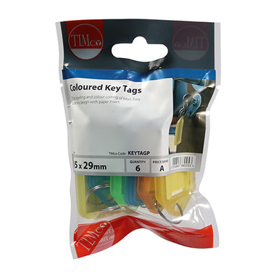 TIMCO Coloured Key Tags - Mixed Colours