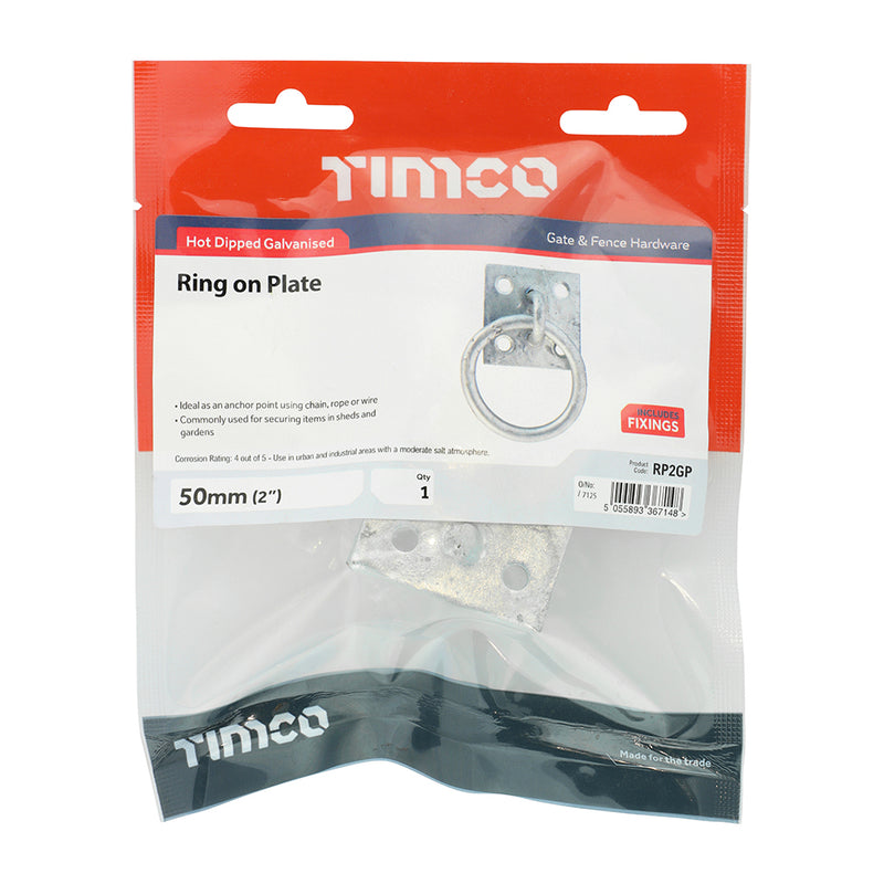 TIMCO Ring on Plate Hot Dipped Galvanised - 2"