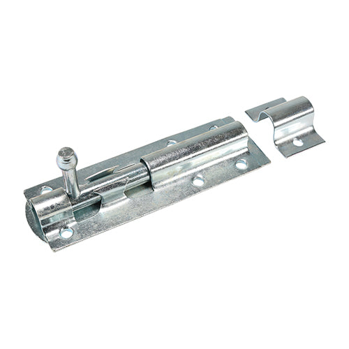 TIMCO Straight Tower Bolt Silver - 4" - Plain Bag