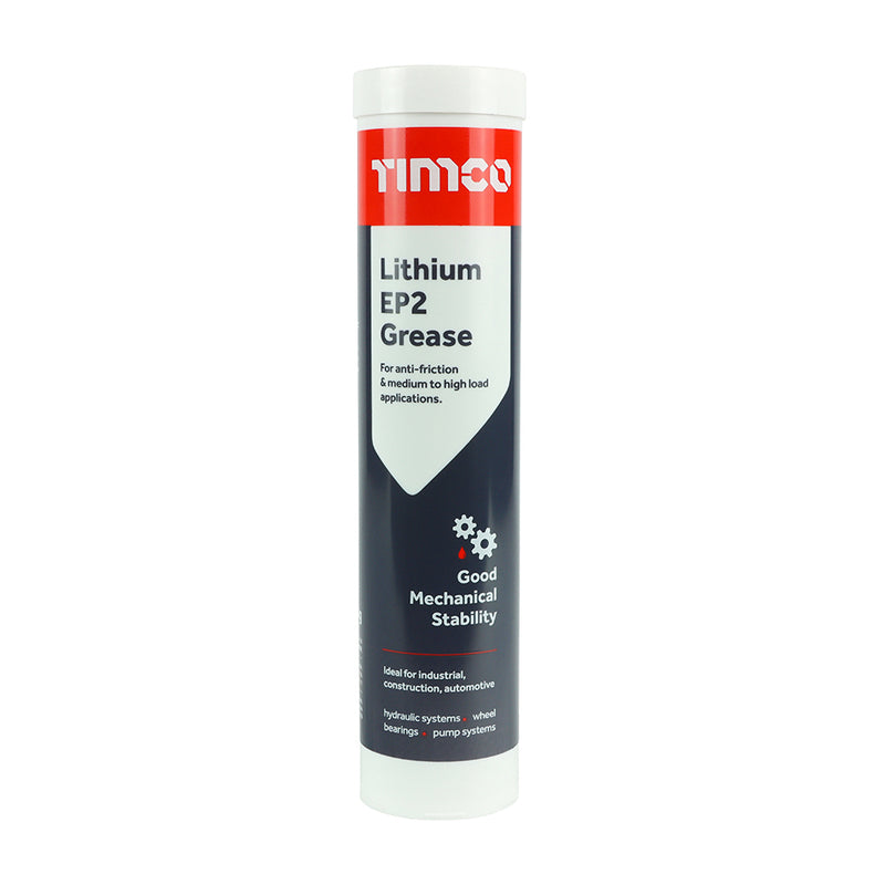 TIMCO Lithium EP2 Grease, High Temperature EP2 Multi-purpose Hydraulic Grease Cartridge - 400g - 12 Cartridges